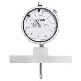 VEVOR Depth Gauge, Depth Micrometer 0-22 inch Measuring Range, 0.001" Resolution, with 4 Anvils & 6 Standard Rods