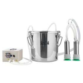 VEVOR Goat Milking Machine, 3.2 Gal / 12 L Food-Grade Stainless Steel Bucket, 4 Teat Cups for Cows and Goats, with 8000 mAh Rechargeable Battery