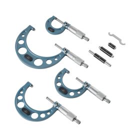 VEVOR 4 PCS Micrometer Set, 0-1"/1-2"/2-3"/3-4" Machinist Outside Micrometer, Ultra-Precision 0.0001 Accuracy