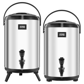 VEVOR Insulated Beverage Dispenser, 3.2 Gal/12L Stainless Steel Thermal Drink Server with Spigot & Temp Display, Suitable for Hot and Cold Drinks